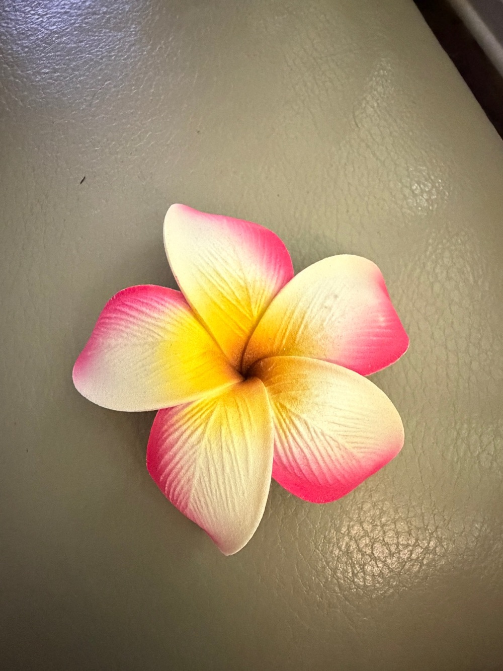 Plumeria Flower Hair Clip - Pink, Yellow & White